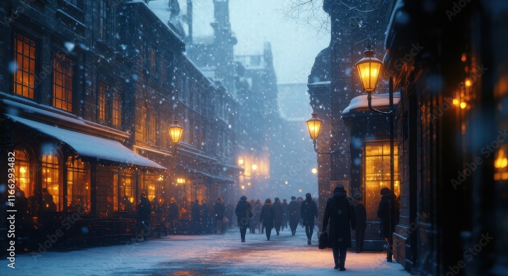 Cold City Streets in Winter  .
