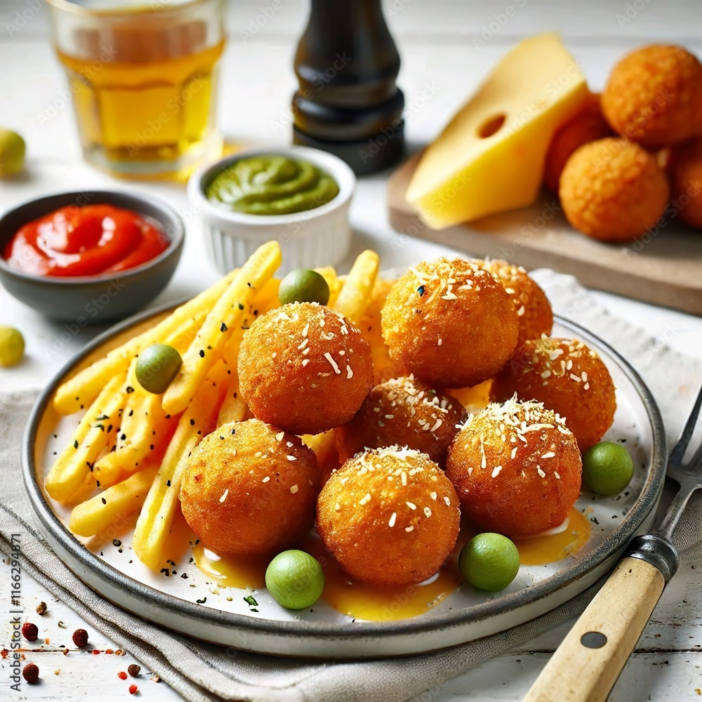 Bitterballen originate from the Netherlands: Deep-fried meatballs, usually served with mustard. Bitterballen originate from the Netherlands: Deep-fried meatballs, usually served with mustard.
