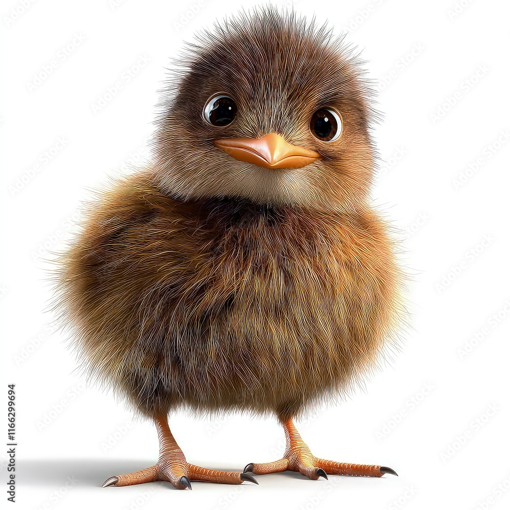 Obraz premium A kiwi bird, friendly funny, on a white background