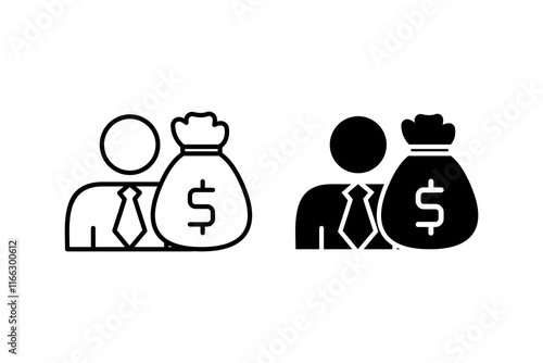 investor icon. Line and glyp style icon. Editable vector illustration.