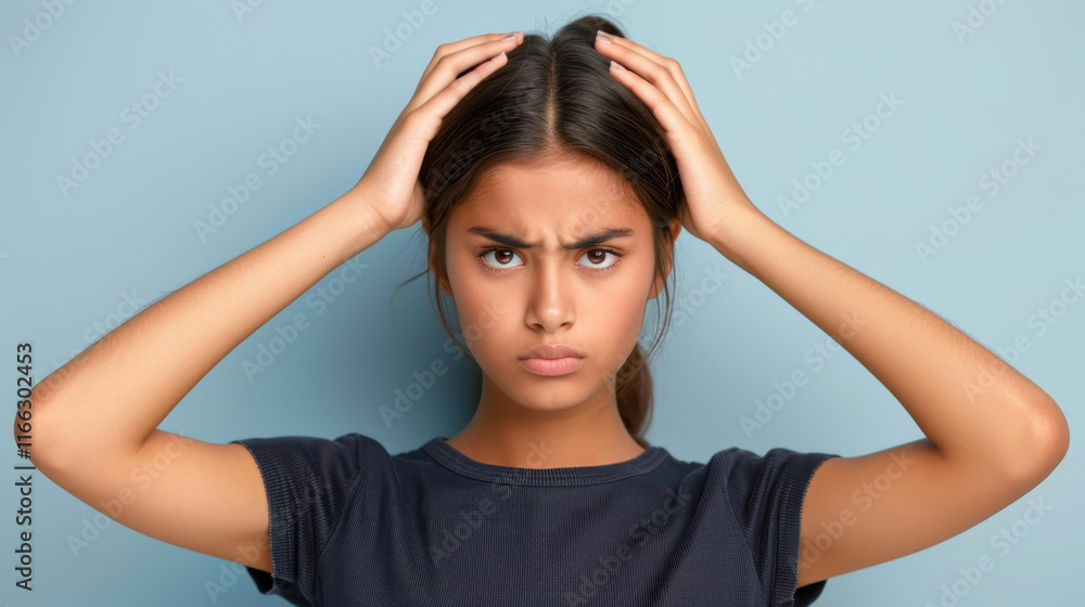 A striking portrait capturing the essence of a girl confronting her inner demons and turmoil of paranoid thoughts. A striking portrait capturing the essence of a girl confronting her inner demons and turmoil of paranoid thoughts.