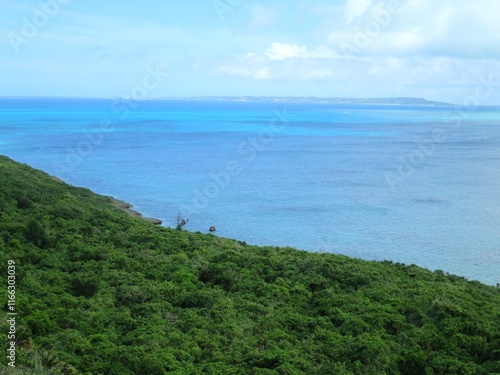 The sea and blue sky of Miyakojima in early summer, Okinawa photo