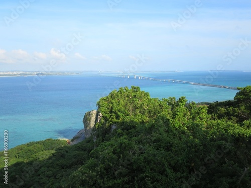 Irabu Bridge seen from Makiyama Observatory, Miyako-jima, Okinawa
 photo