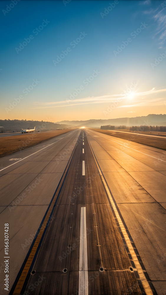 Fototapeta premium Sunset Drive on an Empty Highway