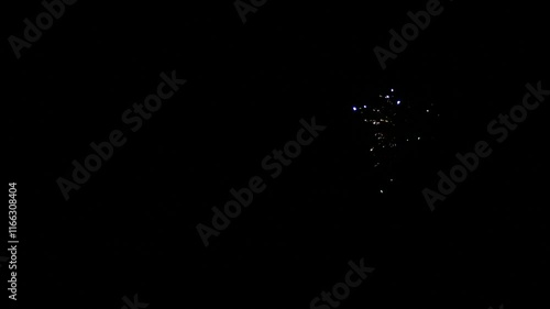 Fireworks on isolated black background.