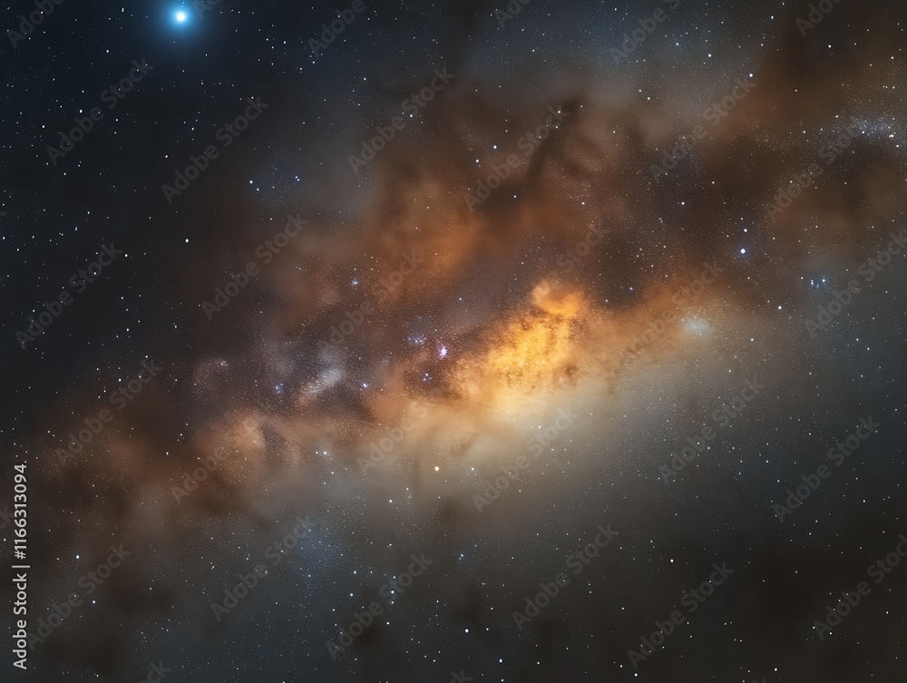 Fototapeta premium Celestial panorama, cosmic dust and stars.