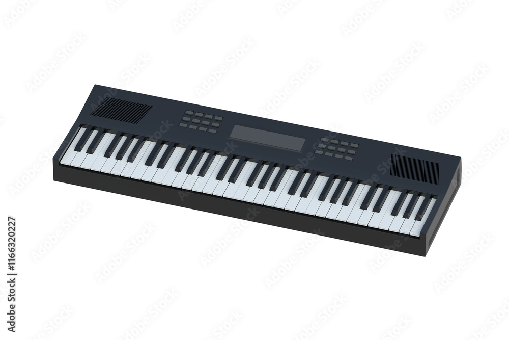Synthesizer isolated on white background. Keyboard musical instrument. Digital audio equipment. 3d render Synthesizer isolated on white background. Keyboard musical instrument. Digital audio equipment. 3d render