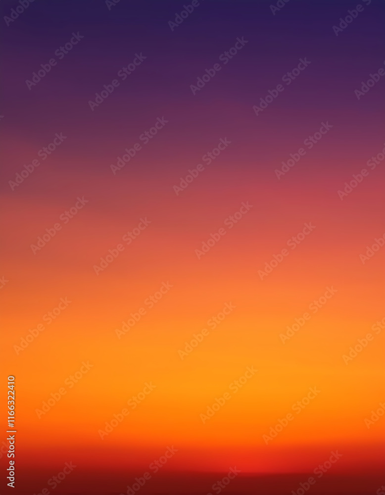 Naklejka premium Vibrant Sunset Sky Gradient Orange Red Purple Hues Background