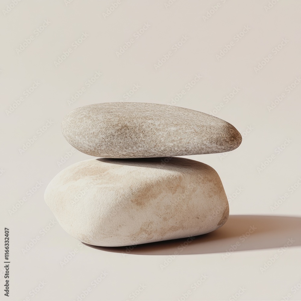 Two large rocks are stacked on top of each other Two large rocks are stacked on top of each other