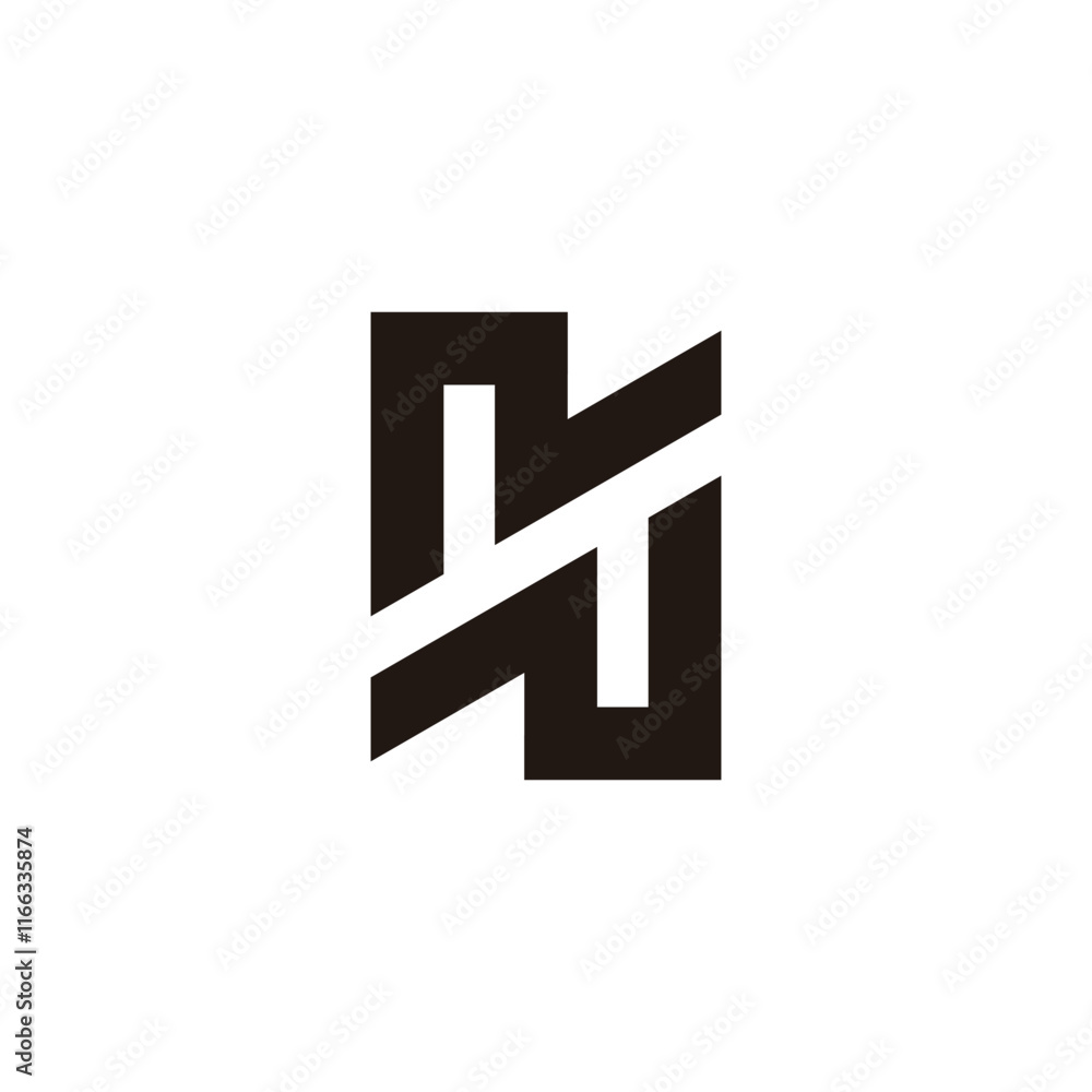 letters nu simple geometric line monogram logo vector letters nu simple geometric line monogram logo vector