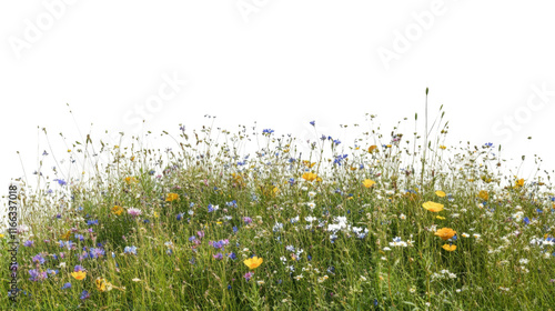 Spring flower meadow transparent background