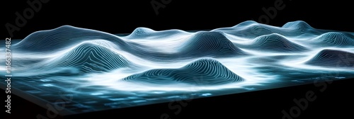 Digital Waves: Abstract 3D Landscape Visualization