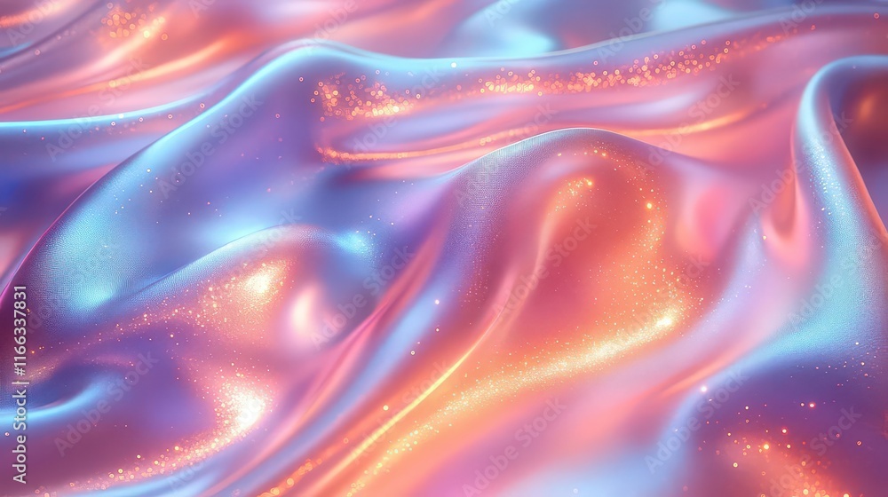 Abstract waves of shimmering fabric in pastel colors with sparkles. Abstract waves of shimmering fabric in pastel colors with sparkles.