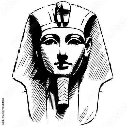 Sketch of ancient egyptian statue