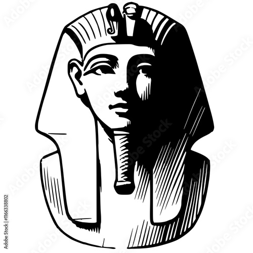 Sketch of ancient egyptian statue