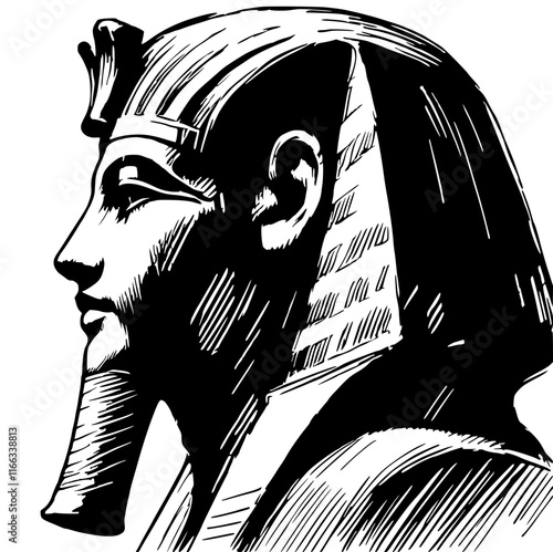 Sketch of ancient egyptian statue