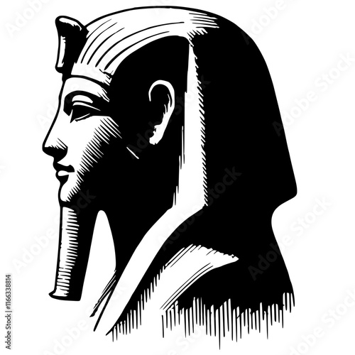 Sketch of ancient egyptian statue