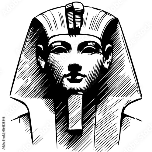 Sketch of ancient egyptian statue