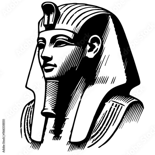 Sketch of ancient egyptian statue