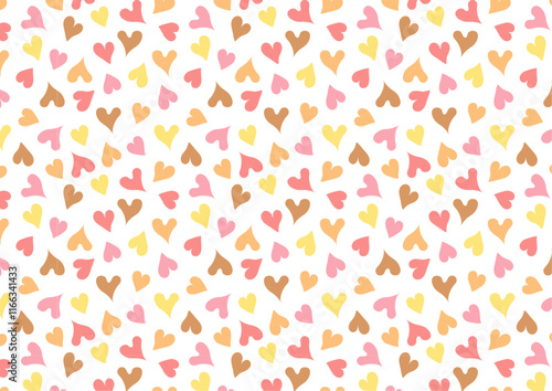 可愛いハートのパターンイラスト_茶色_スウォッチ登録あり

