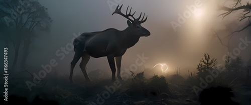 Animal themed backgrounds featuring illustrated wildlife amid natural settings photo