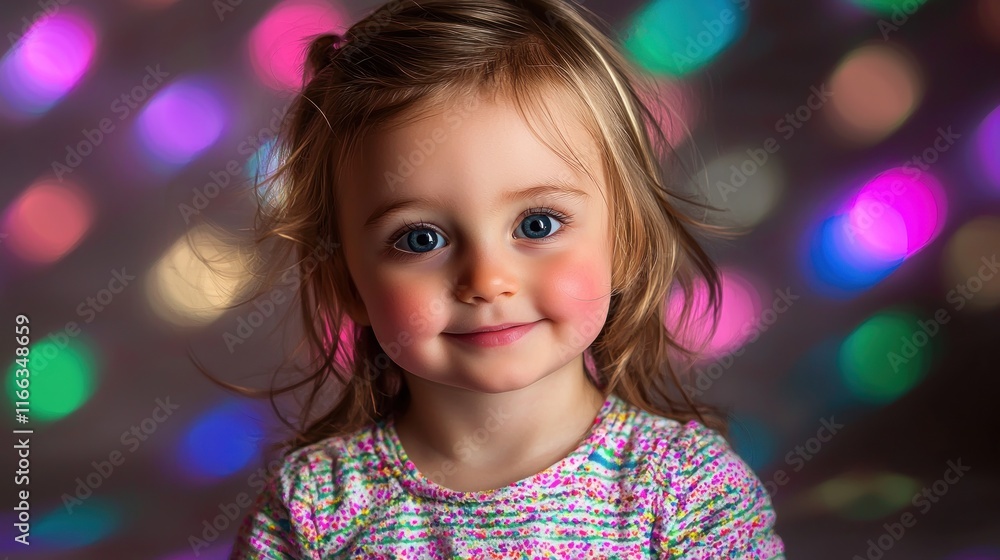 Adorable Toddler Girl Portrait with Bokeh Lights Adorable Toddler Girl Portrait with Bokeh Lights