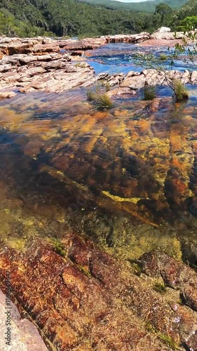 rio na cidade de Alto Paraiso de Goiás, região da Chapada dos Veadeiros, Estado de Goiás, Brasil