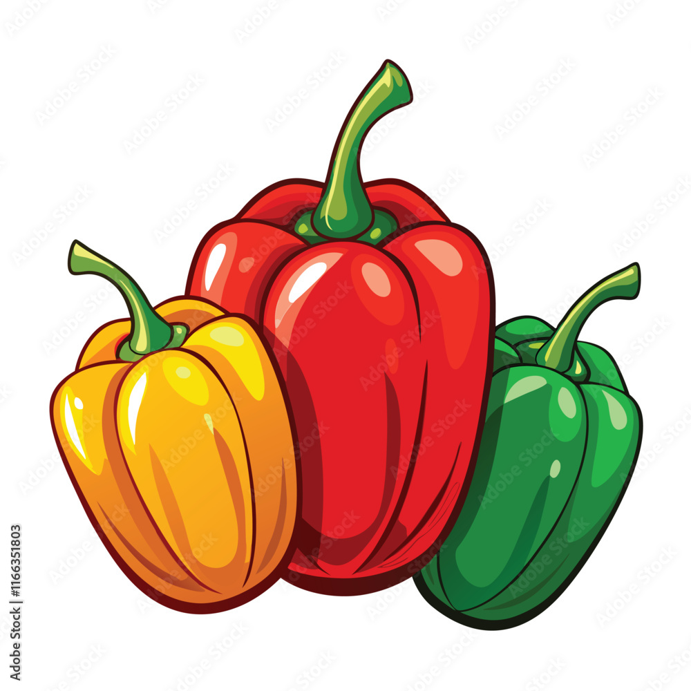 Peppers Vector Illustration Isolated on White Background in High Quality Design Peppers Vector Illustration Isolated on White Background in High Quality Design