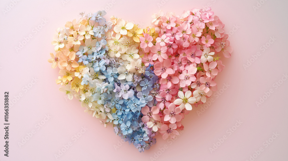 Cute Pastel Floral Heart Background Cute Pastel Floral Heart Background