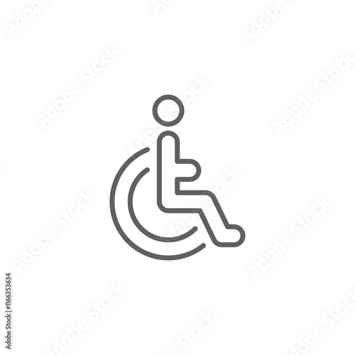 Disable, handicap line icon. Simple outline style. Symbol, chair, parking, wheel, access, person, pictogram, reserved, transport concept. Vector editable stroke. SVG