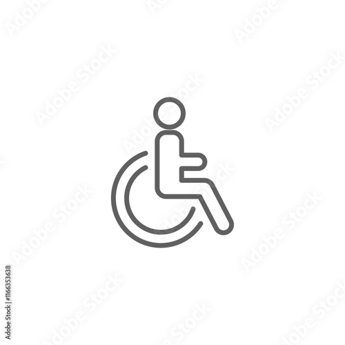 Disable, handicap line icon. Simple outline style. Symbol, chair, parking, wheel, access, person, pictogram, reserved, transport concept. Vector editable stroke. SVG