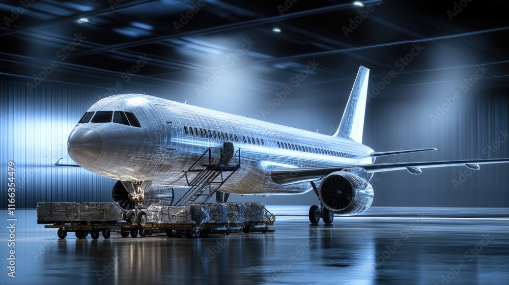 Fototapeta premium Airplane design & air freight logistics