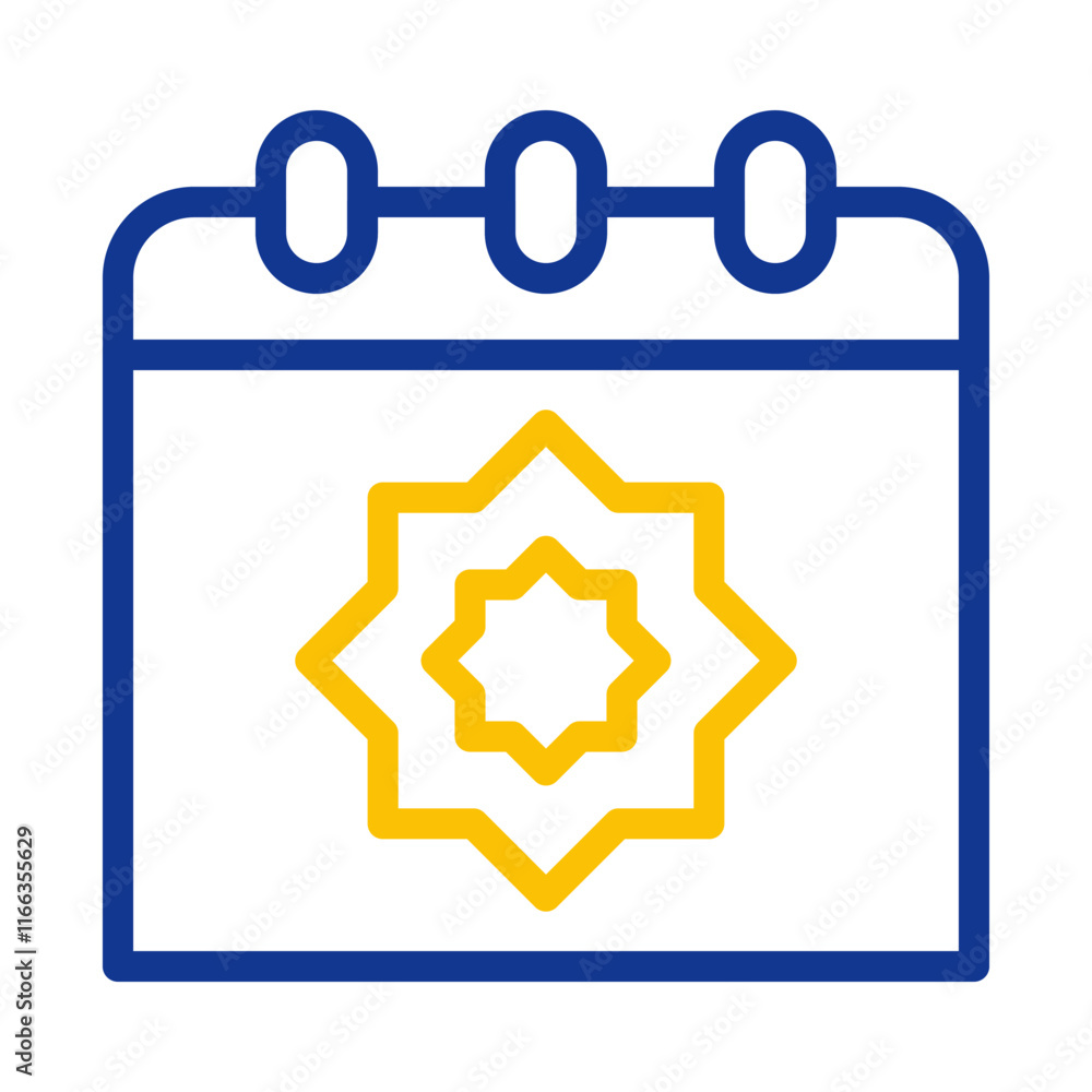 Ramadan calendar icon with star. Concept of Islamic holy month. Ramadan calendar icon with star. Concept of Islamic holy month.