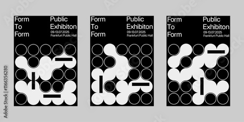 Minimal brutalism Poster Set, Cover Collection Template. Print Template for Flyer and Brochure. Streetwear Brutalism Poster Bundle. Event Template Vector.