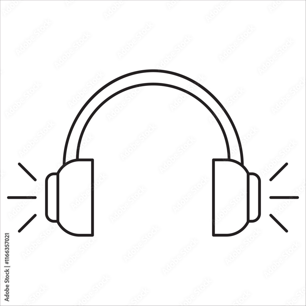 Headhpone icon outline vector Headhpone icon outline vector