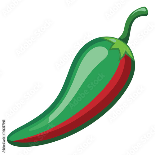 Jalapeno Vector Illustration Isolated on White Background