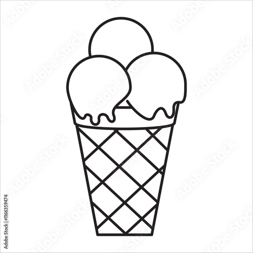 Ice cream icon outline vector