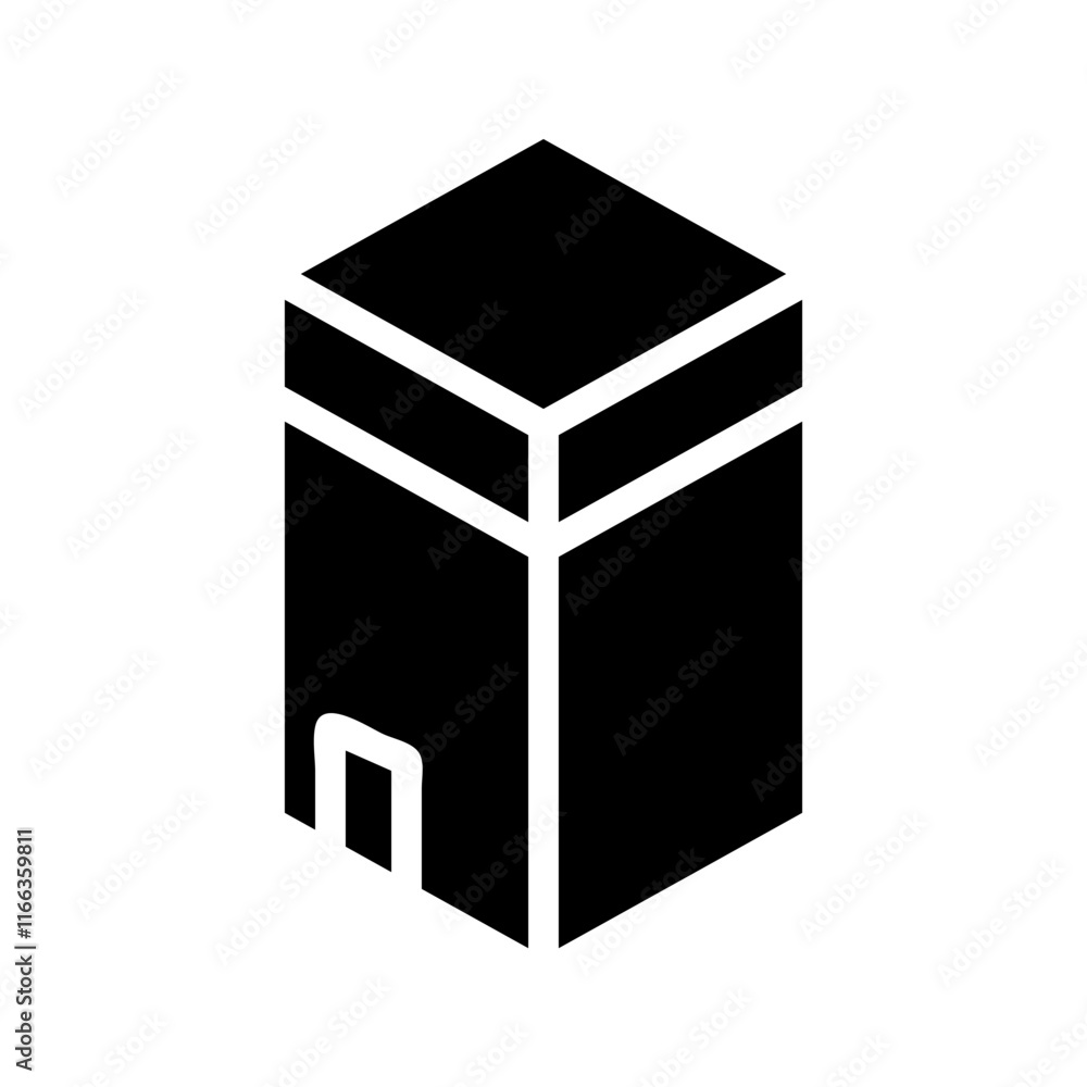 Kaaba icon in Mecca. Concept of Hajj, Islam, and Ramadan. Kaaba icon in Mecca. Concept of Hajj, Islam, and Ramadan.