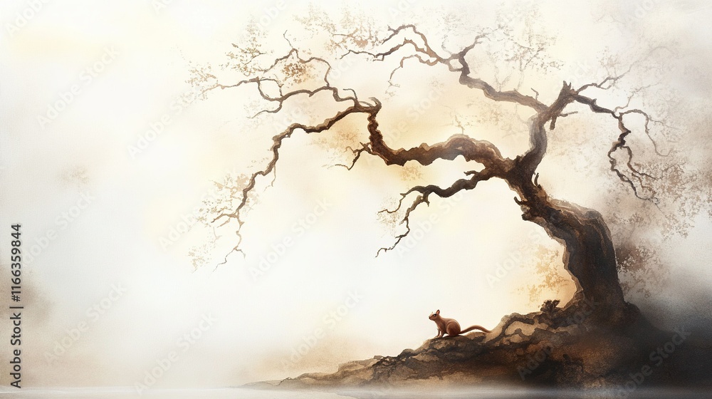 Majestic oak tree, playful squirrels frolicking beneath expansive branches, serene woodland atmosphere, vibrant nature scene Majestic oak tree, playful squirrels frolicking beneath expansive branches, serene woodland atmosphere, vibrant nature scene