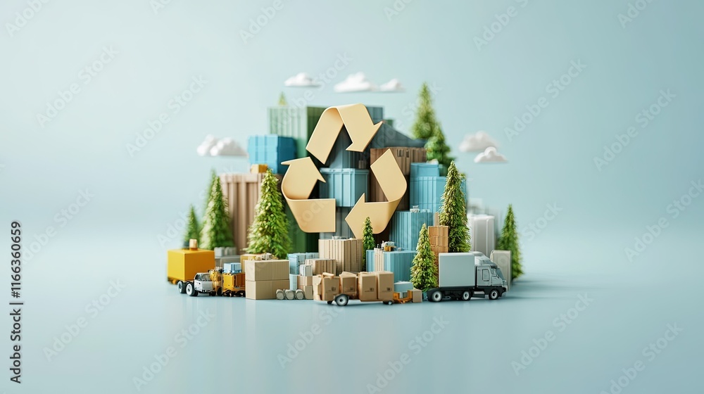 Circular supply chain model, innovative sustainable warehousing, integrated recycling loops, promoting eco-friendly practices, enhancing resource efficiency