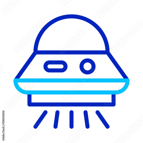 UFO icon flying in the sky. Concept of alien, extraterrestrial, and science fiction.