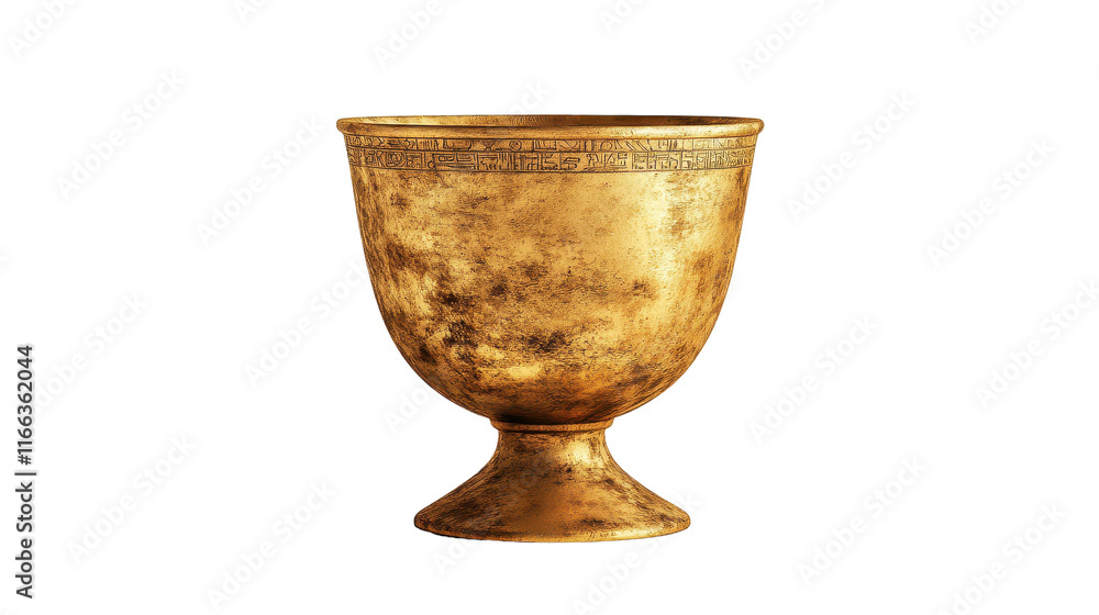 Golden chalice with intricate design details. transparent background Golden chalice with intricate design details. transparent background