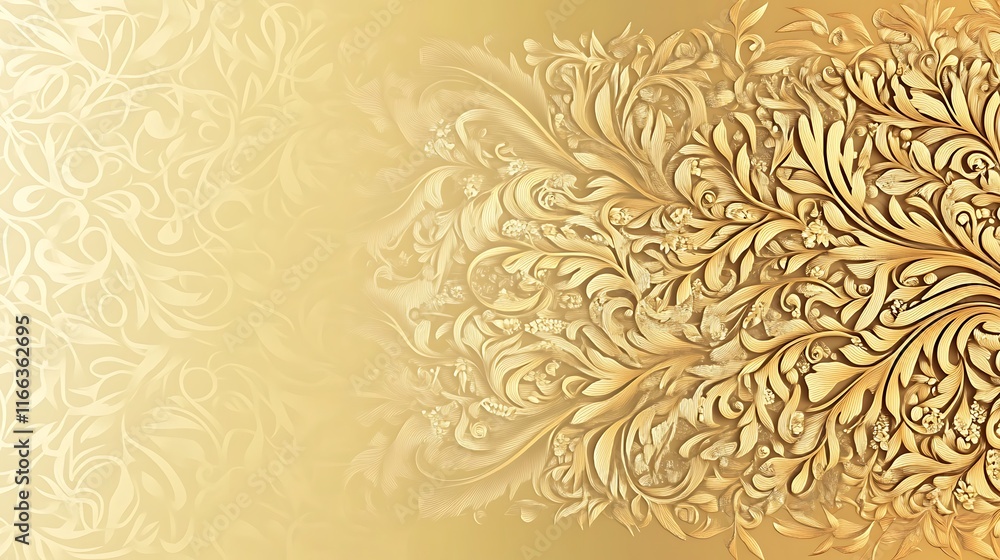 Fototapeta premium Elegant Golden Floral Design Background Pattern