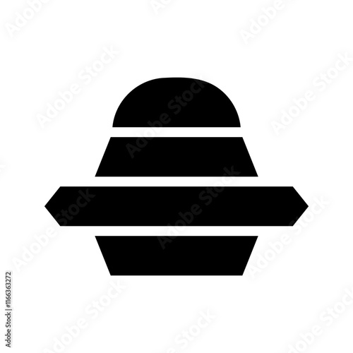 UFO icon silhouette. Concept of extraterrestrial life, alien, and unidentified flying object.