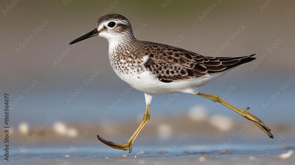 A shorebird walking along the water's edge, showcasing its distinctive plumage and behavior. A shorebird walking along the water's edge, showcasing its distinctive plumage and behavior.