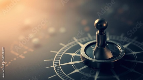 Abstract image of a compass with strategic business direction motifs, symbolizing navigation and alignment towards goals, compass, goals