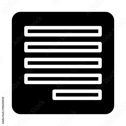 Right aligned text icon. Concept of text formatting and document editing.