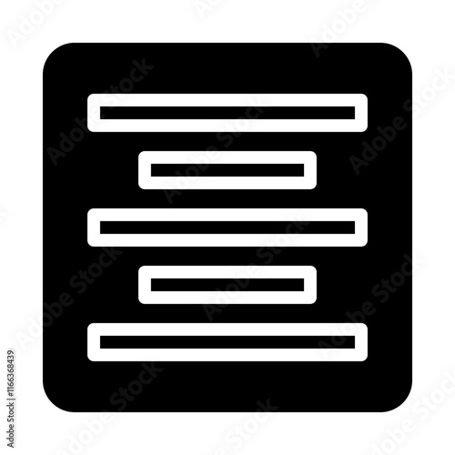 Center alignment icon. Concept of text formatting, editing, and writing.