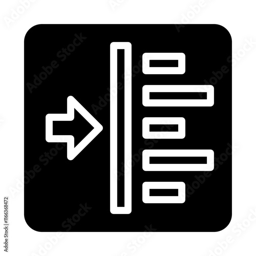 Left alignment icon. Concept of text formatting, editing, and writing.