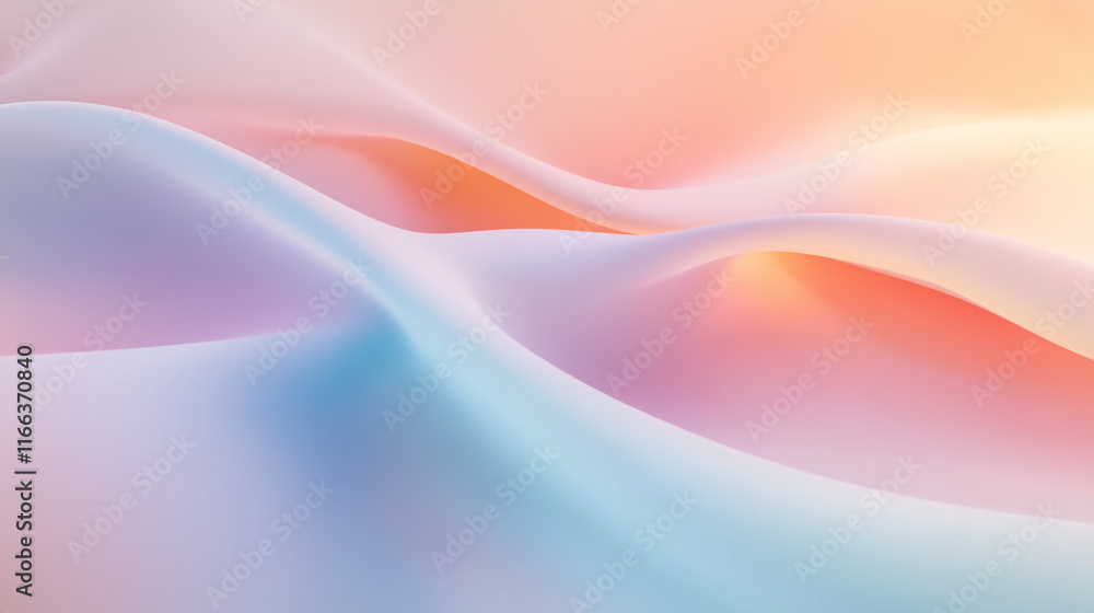 A soft, abstract background with pastel waves, suitable for use in design, technology, wellness, or serenity themes, conveying calmness and fluidity in visual storytelling. A soft, abstract background with pastel waves, suitable for use in design, technology, wellness, or serenity themes, conveying calmness and fluidity in visual storytelling.